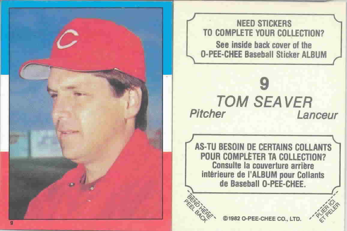 1982 O-Pee-Chee Baseball Stickers